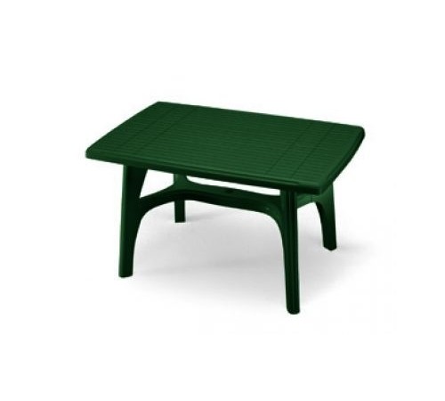 Tavolo da giardino rettangolare verde 130 x 84 centimetri con traversa