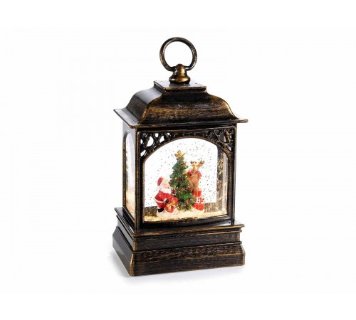 Lanterna Natalizia con Babbo Natale luci e neve in movimento idea regalo