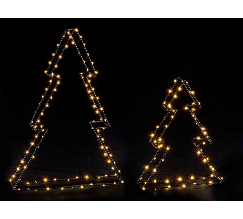 Alberi di Natale da Tavolo in Metallo con Luci Led Integrate