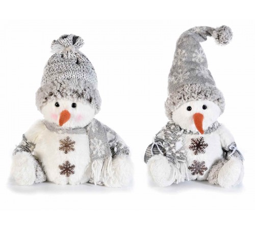 Peluche Natalizi a forma di pupazzo di neve coppia da 2 pupazzi per decorare casa e vetrine