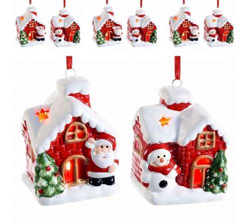 Casette Natalizie in Ceramica da Appendere per Casa, Albero, Regalo Set da 8
