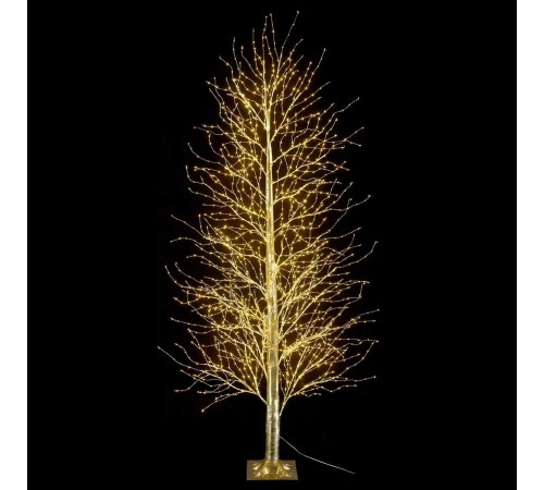 Albero Natalizio Luminoso 2000 Led Bianco Caldo Interni Esterni 2,4 Mt 351 Rami