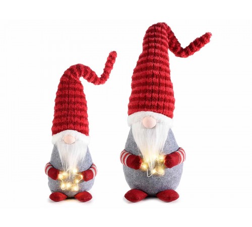 Gnomi di Natale in Stoffa Imbottita Pupazzi Natalizi Decorativi Set da 2