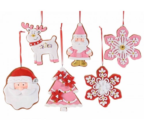 Decorazioni Natalizie da appendere con personaggi Natalizi assortiti set da 12 addobbi Natalizi