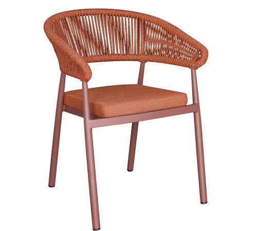 Sedia Moderna da Esterno per Tavolo da Pranzo con Cuscino, Colore Rosso