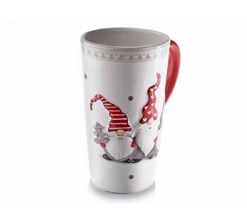 Set due tazze Natalizie da colazione in ceramica decorata