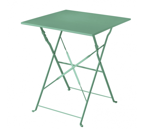 Tavolo da giardino quadrato 60x60 cm pieghevole in metallo verde