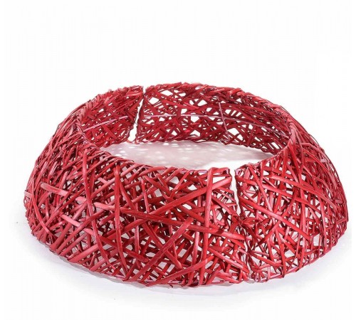 Copri base per albero di Natale in legno intrecciato color rosso base per albero di Natale