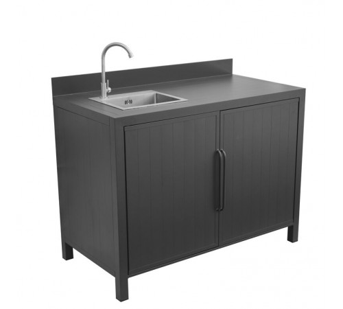 Mobile Cucina Componibile con Lavello in Alluminio Uso Interno ed Esterno 1,20 Mt Antracite