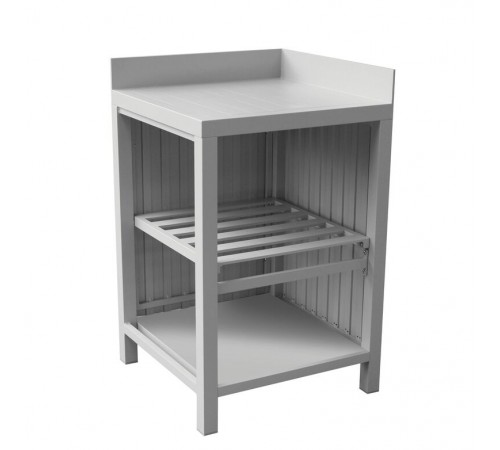 Mobile da Cucina Angolare in Alluminio Uso Interno ed Esterno  60 cm Grigio