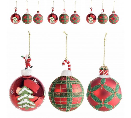 Palline di Natale in Vetro Artigianali da Appendere per Albero 12 Pezzi