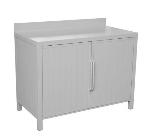 Mobile Cucina Componibile in Alluminio Uso Interno ed Esterno Doppia Anta Grigio