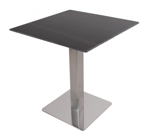 tavolo bar effetto marmo con base silver
