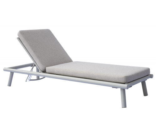 Lettino prendisole reclinabile in alluminio beige con cuscino