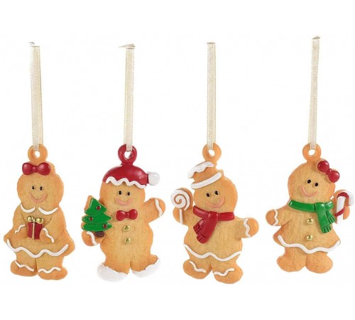 Set 12 decorazioni Natalizie da appendere a forma di omini pan di zenzero