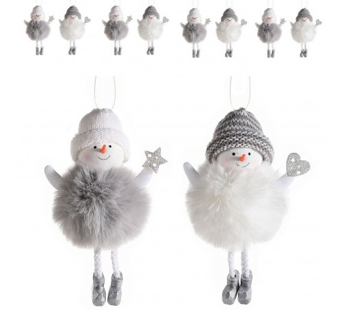 8 Addobbi Natalizi da Appendere a Forma di Pupazzo di Neve in Peluche