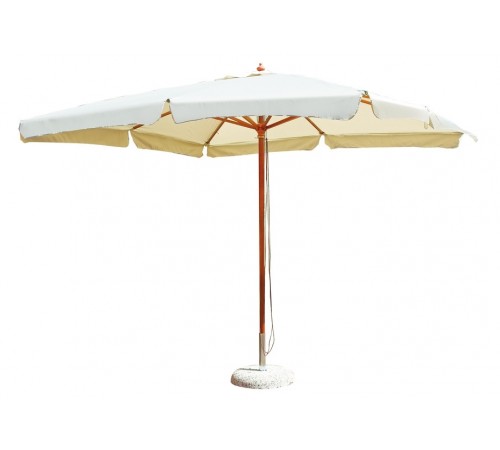 Ombrellone da giardino in legno 3 x 2 metri con palo rinforzato telo color ecrù