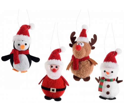 Personaggi Natalizi da Appendere in Panno Imbottiti Set da 16 Addobbi di Natale