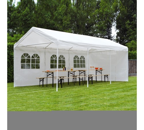 Gazebo per cerimonie o ricovero veicoli 3 x 6 metri con tende laterali