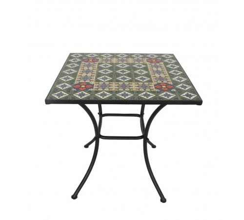Tavolo per bar e giardino quadrato 70 x 70 centimetri con top in ceramica