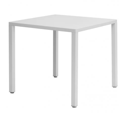 Tavolo per bar e giardini 80x80 cm in acciaio bianco