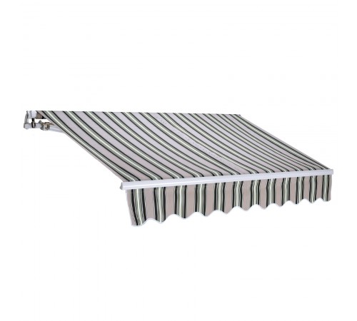 Tenda da sole a bracci retrattili 250 x 200 centimetri rigata verde