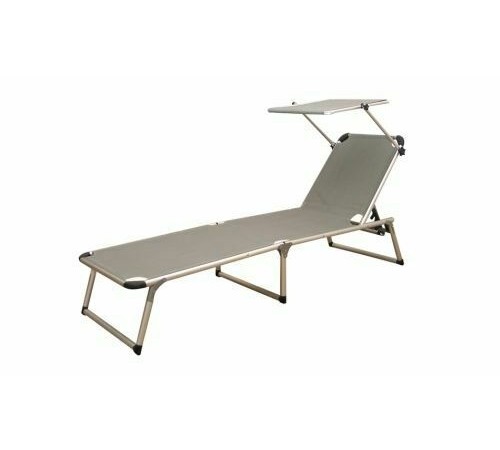 Lettino prendisole per il giardino in alluminio anodizzato con tetto parasole