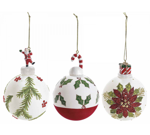 Palline di Natale in Vetro Lavorate a Mano Addobbi con Personaggio Natalizio da Appendere Set 12 Pezzi Figure Assortite Altezza 12,5 Cm