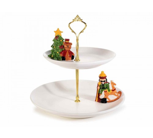 Alzatina Centrotavola Natalizia in Ceramica per la Casa Idea Regalo