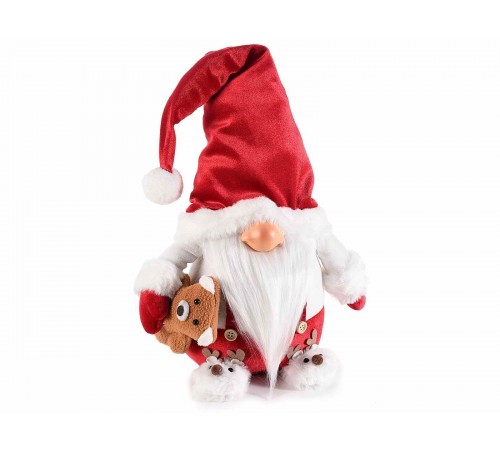 Babbo Natale da Vetrina con Abito e Pantofole in Peluche - Altezza 26 cm