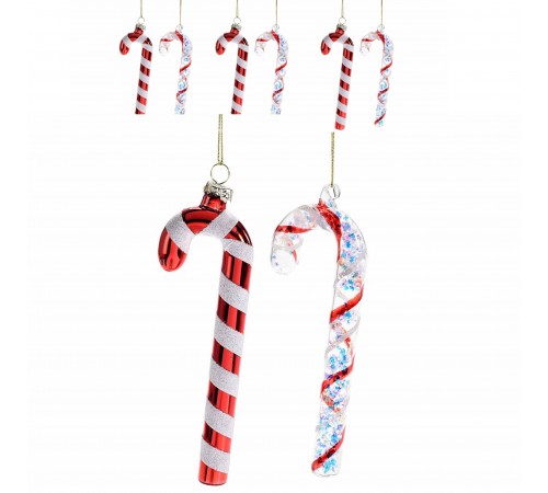 Bastoncini di Zucchero Decorazioni Albero di Natale, Casa, Pacchi Regalo 6 Pz