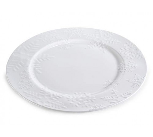 Piatti Natalizi in Plastica Riutilizzabili con Fiocchi di Neve Set da 12