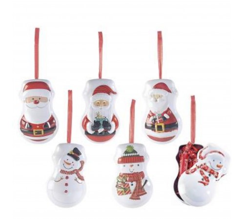 Palline per Albero di Natale Apribili Porta Doni e Dolci Set 6 Addobbi Natalizi