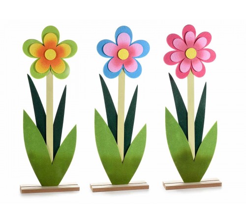 Fiori artificiali in panno e legno decorativi set da sei pezzi