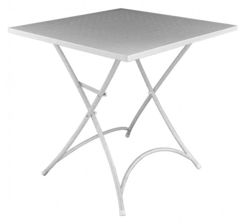 Tavolino per bar e giardino pieghevole color avorio 70 x 70 centimetri