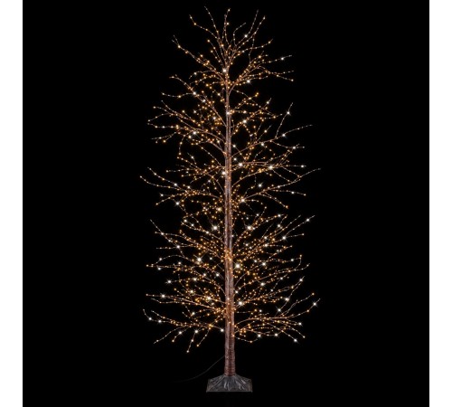 Albero di Natale Marrone Brillante 240 cm, 2000 LED Bianco Caldo