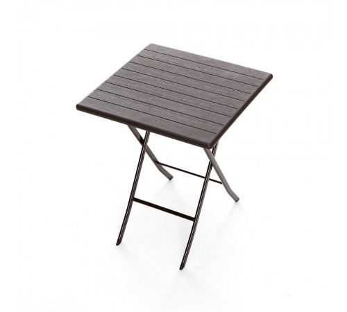 Tavolino per bar e giardino quadrato effetto legno 60 centimetri pieghevole
