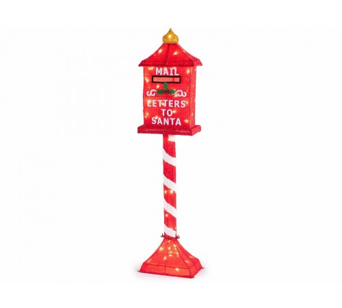 Cassetta della Lettere di Babbo Natale con Luci Led, Decorazione per Interno ed Esterno - 130 cm