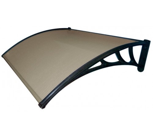 Pensilina per porte e finestre marrone tettoia modulare 150 x 100 centimetri