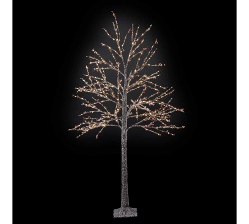 Albero di Natale Luminoso 380 Led, Rami con Cristalli di Vetro, Uso Intero ed Esterno - Altezza 1,80 Mt