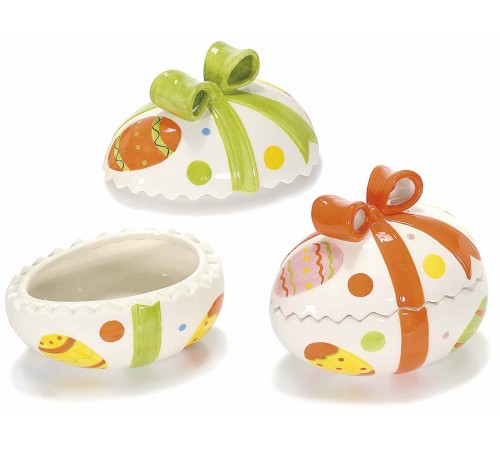 Barattoli da cucina in ceramica dipinta a mano a forma di uovo Pasquale