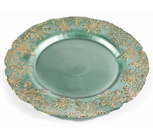 Piatti in Vetro con Motivi Dorati - Set da 2