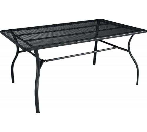 Tavolo da giardino con piano d'appoggio traforato a rete 160 x 100 centimetri