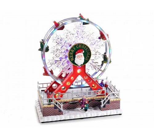 Carillon Natalizio ruota panoramica con suoni luci al neon e ruota in movimento idea regalo Natale
