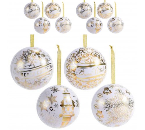 Palline Portadolci e Doni per Albero di Natale con Schiaccianoci 8 Pz