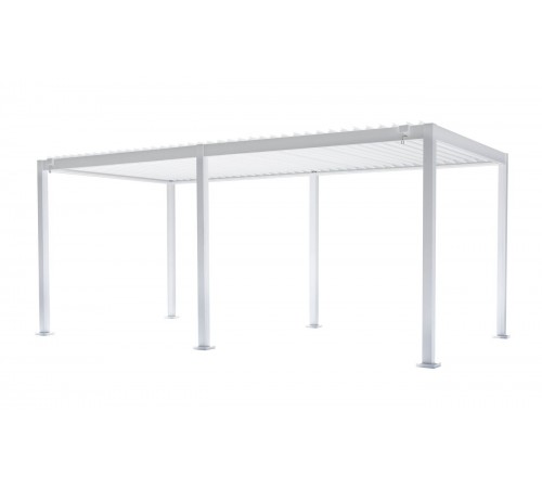 Pergola Bioclimatica Struttura Maggiorata in Alluminio Bianco 3x6 Mt 