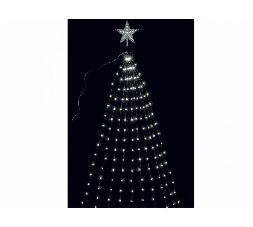 Puntale per albero di Natale con cascata di luci Led color bianco freddo