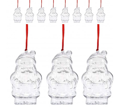 Decorazioni per Albero a di Forma di Babbi Natale Personalizzabili - Set da 20