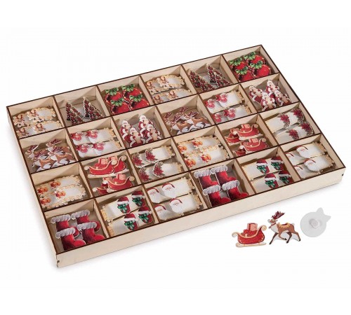 Decorazioni Natalizie in Legno Adesivi - Set da 288 Pezzi