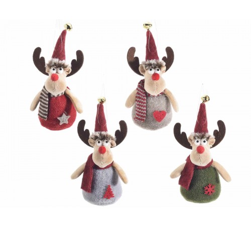 Renne Natalizie da Appendere in Panno Imbottito Idea Regalo Set da 8 Pezzi